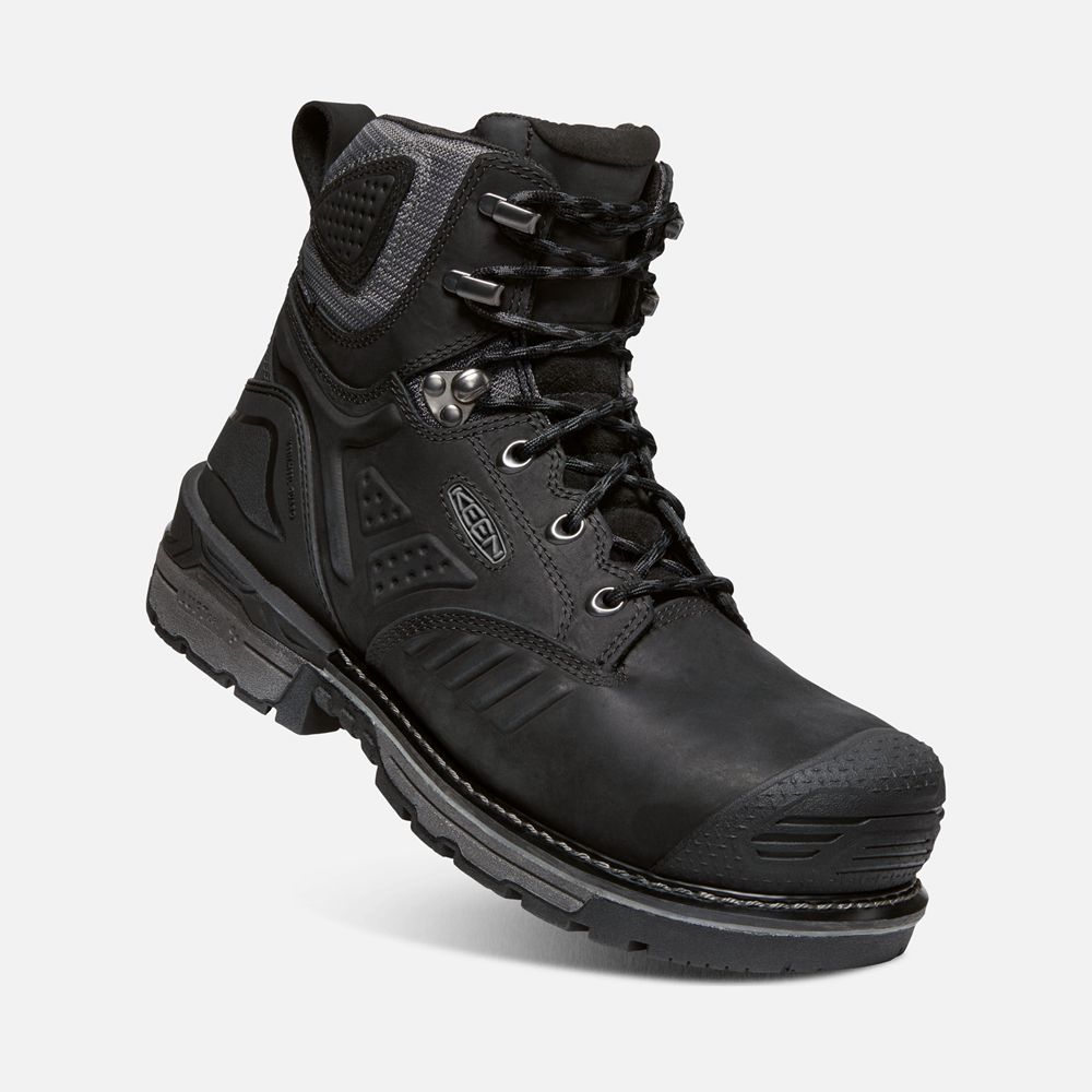 Botte de Travail Keen Homme Noir | Philadelphia 6\" Waterproof (Carbon-Fiber Toe) | AZEUL-2816